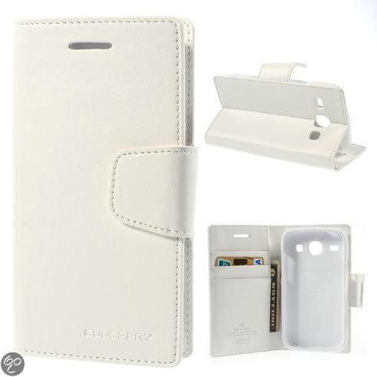 Goospery Sonata Leather case hoesje Samsung Galaxy Core i8260 i8262 Wit
