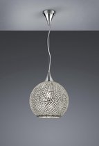 TRIO, Hanglamp, Mosaique 1xE27, max.60,0 W Glas, zilver, Armatuur: Metaal, Chroom Ø:30,0cm, H:150,0cm Zonder lichtbron