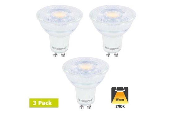 3 Pack - Integral GU10 LED Spot - 5,6W - 2700K Warm wit - Dimmable