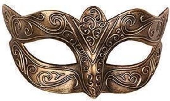 Blauw krullen Luxe Carnaval verkleed maskers - Venetiaans goud kunststof oogmasker | bol.com