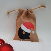 Jute kerst zakje - letter Q