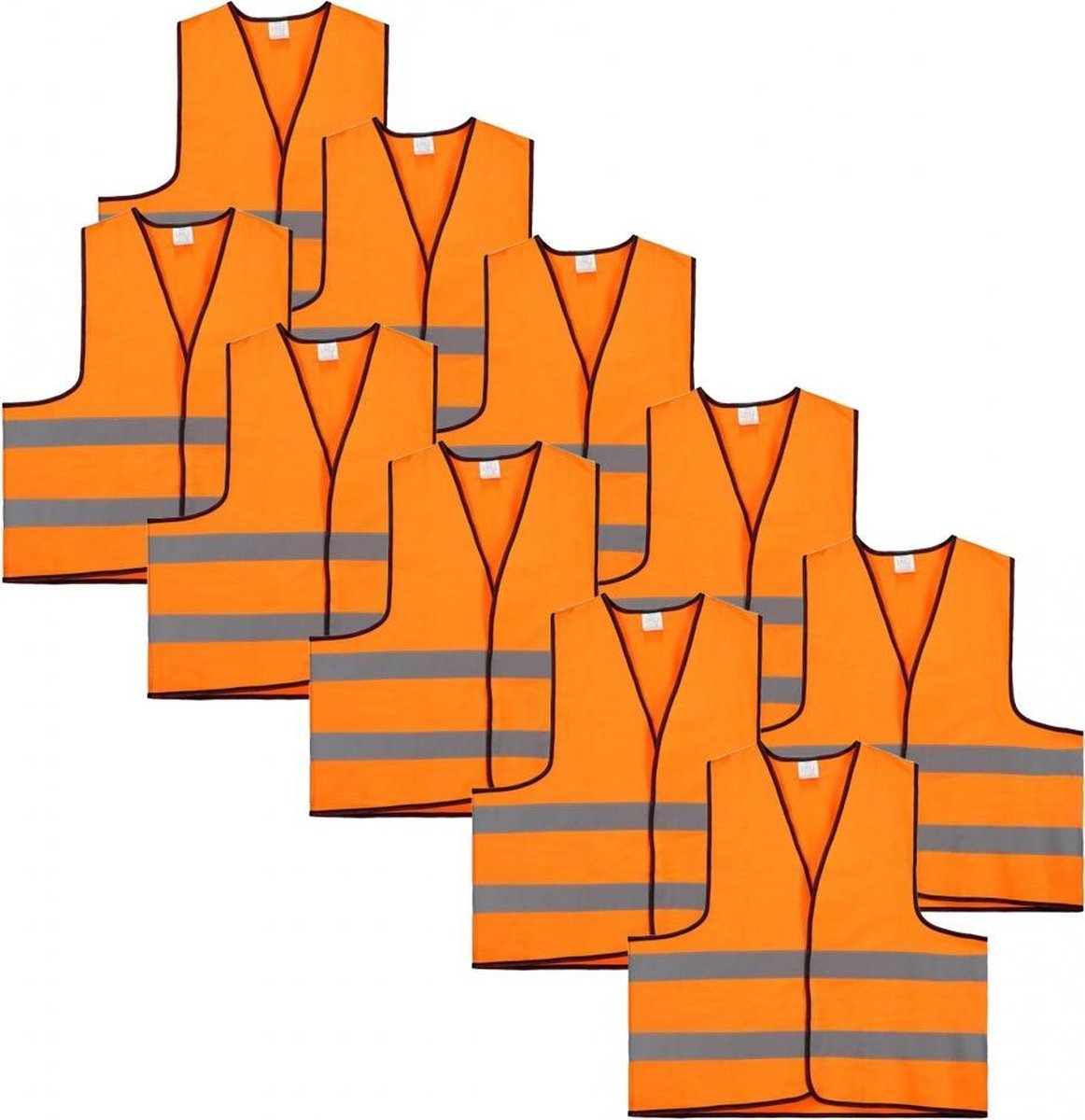 Veiligheidshesje - Veiligheidsvest - Volwassene - Oranje - 10 stuks