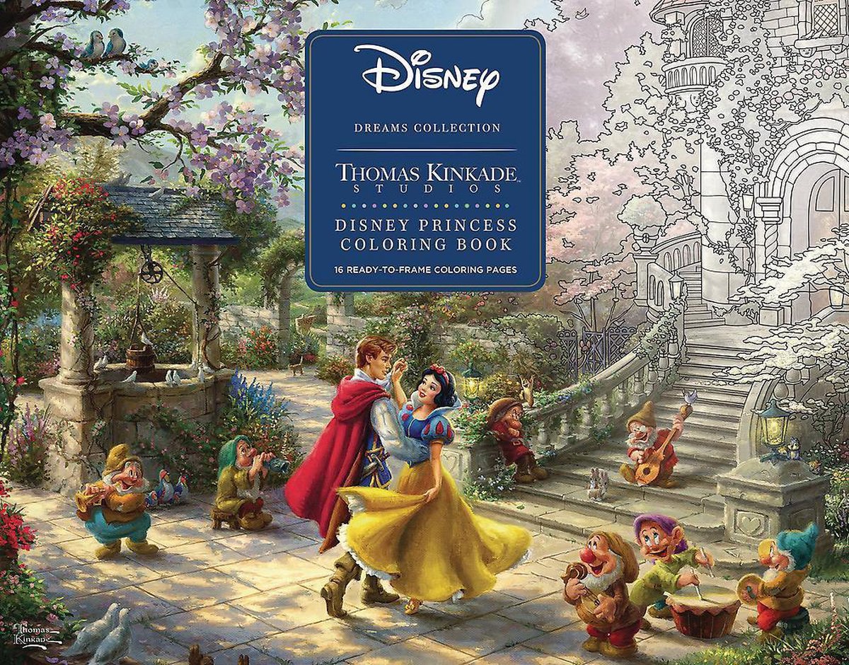 Disney Dreams Collection Thomas Kinkade Studios Disney Princess Coloring Poster - Thomas Kinkade