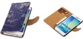 Lace Blauw Samsung Galaxy A3 Hoesjes Book/Wallet Case/Cover