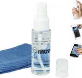 Coque en silicone Muvit iPhone 5 / 5s / SE + film protecteur + stylet + chiffon de nettoyage + liquide de nettoyage