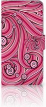 Samsung Galaxy A6 Plus 2018 Uniek  Bookcase Hoesje Swirl Pink