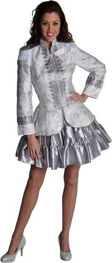 Luxe brocaat jasje wit/zilver - Carnaval kostuum dames maat 42/44 | bol