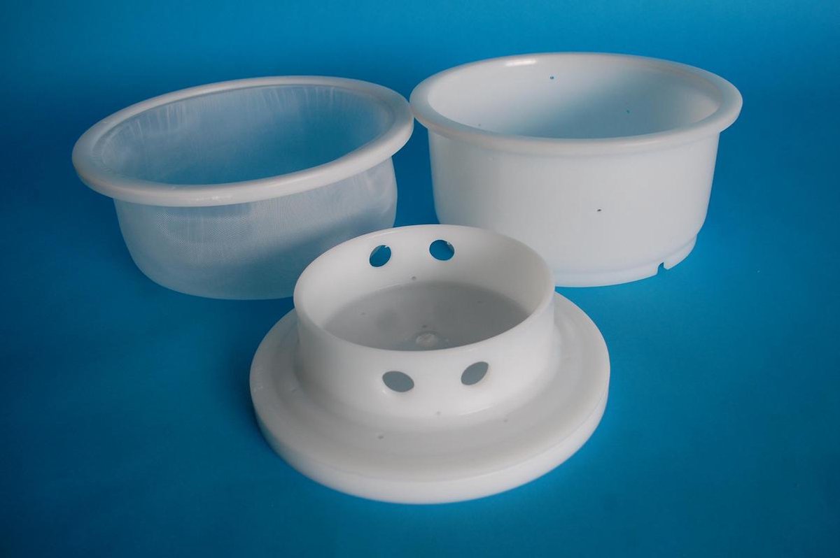 set voor het maken van kaas plastic, wit, 13 x 17,3 x 14,7 cm | bol