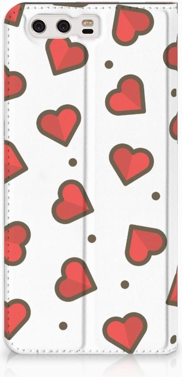 Huawei P10 Plus Hoesje met Magneet Hearts