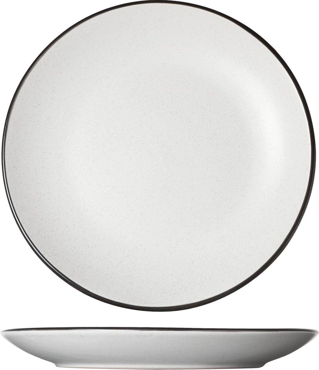 Cosy&Trendy Speckle White Dessertbord - Ø 19.5 cm x 2.5 cm - Set-6