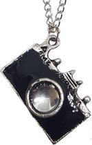 Lange ketting zilver kleur met camera hanger zwart