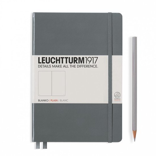 Leuchtturm1917 Notitieboek Antraciet – Medium – Blanco
