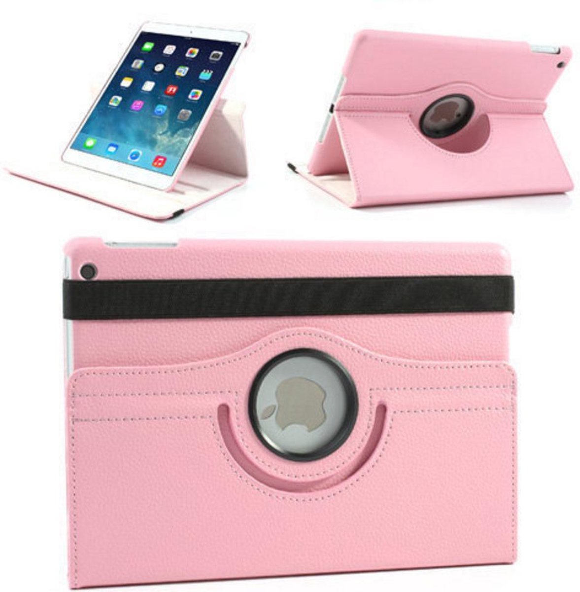 geschikt voor Apple iPad Air Swivel Case, 360 graden draaibare Hoes, Cover met Multi-stand - Kleur Roze