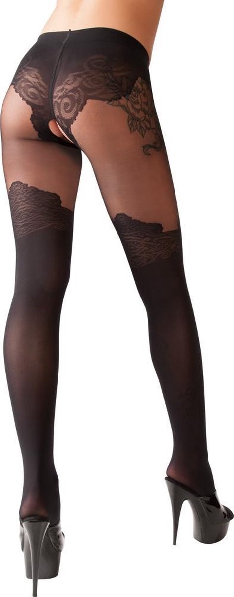 Goedkoopste Cottelli Collection – Erotische Kousen met Over Knee Look tot aan Dijen voor Sexy Uitstraling – Maat M - Zwart