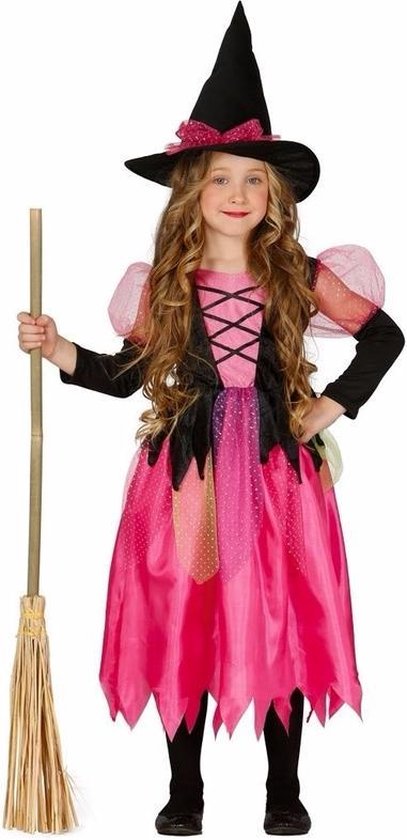 Halloween - Roze heksen kostuum / outfit Shiny Witch voor meisjes - heksenjurk jaar