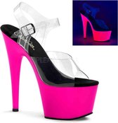 Pleaser Sandaal met enkelband, Paaldans schoenen -41 Shoes- ADORE-708UV Paaldans schoenen Roze/Roze