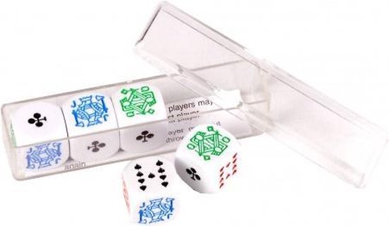 Thumbnail van een extra afbeelding van het spel 5 Poker dobbelstenen 16mm in doosje