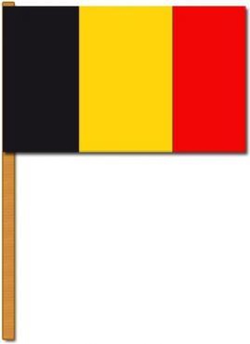 België Vlag Zwaaivlag 30 x 45 cm Zwart / Geel / Rood