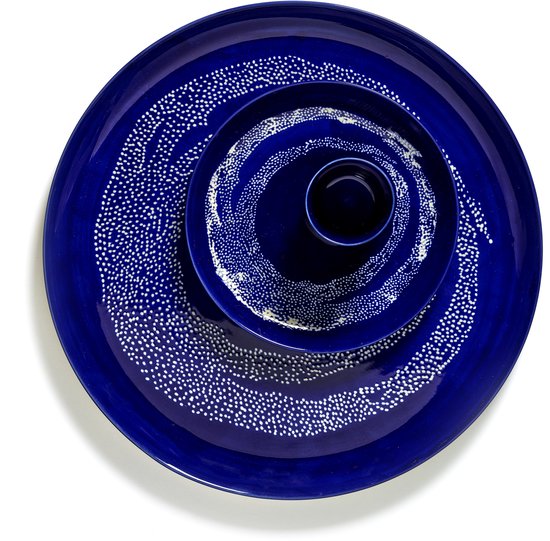 Assiette S Pois Bleu Foncé Festin Wit 19 Ø x Ottolenghi 2 pièces