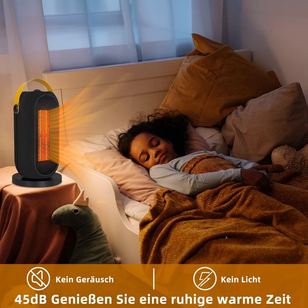 NETTLIFE - Elektrische Kachel - Keramische Ventilatorkachel - Keramische Kachel - 1200W - Heater - 3 Standen - 70° Draaifunctie - Elektrische Verwarming - Zwart – foto 4