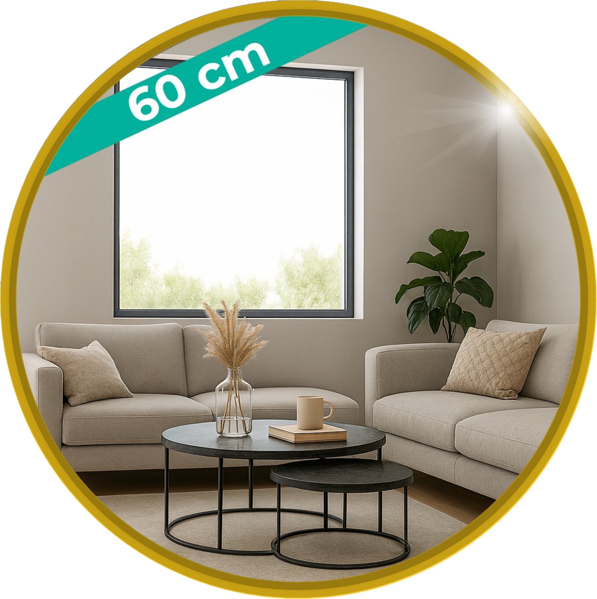 Badkamerspiegel - 80cm - Zwart Frame - PRE-ORDER