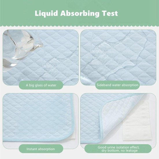 3-pack waterdichte babyverschoonmatjes - milieuvriendelijk katoen, ademend, wasbaar, herbruikbaar - 3 per verpakking - 60*70 cm van Merkloos — afbeelding 3