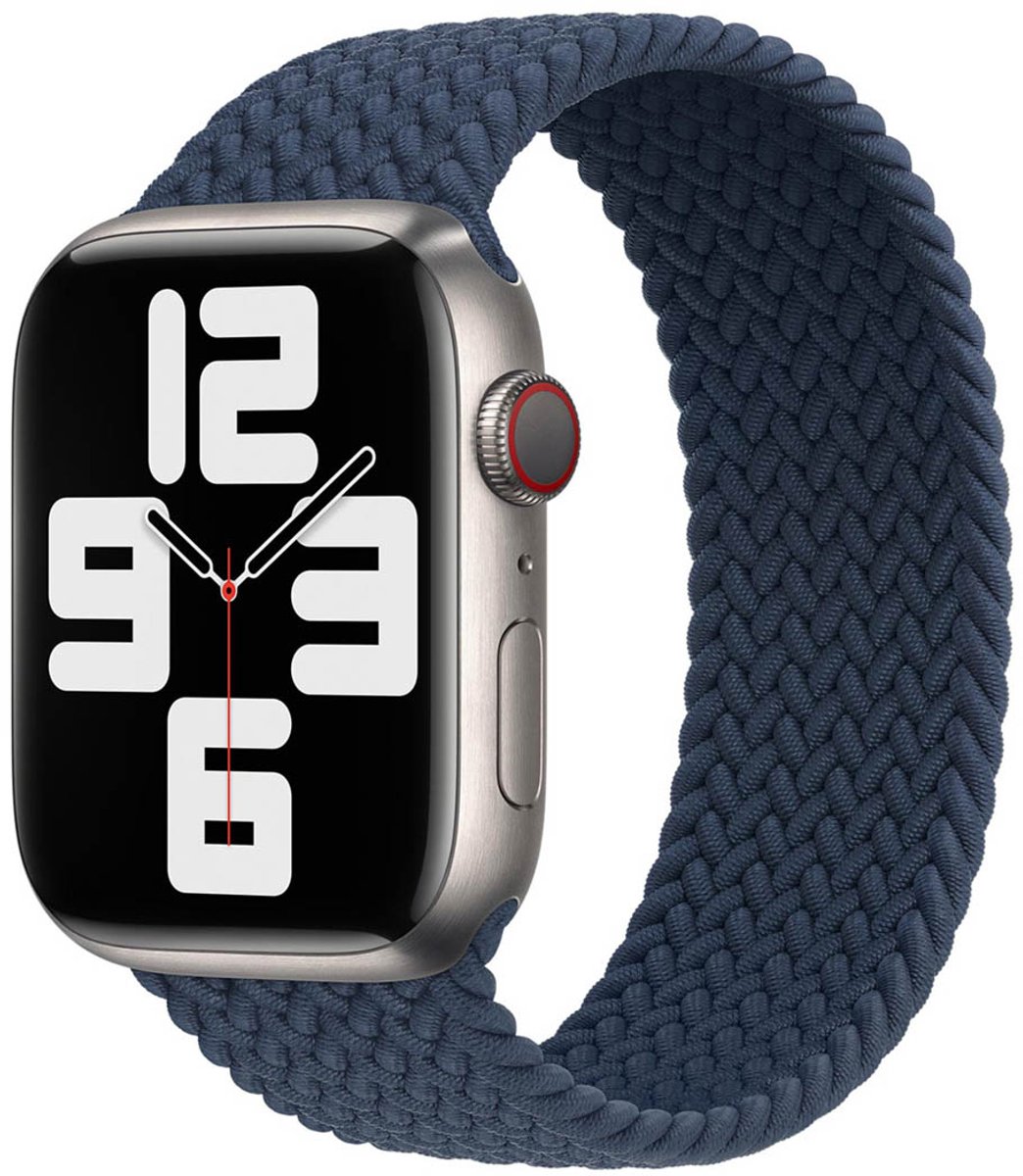 Apple Gevlochten solobandje voor de Apple Watch | 44-45-46-49 mm - Maat 8 - Abyss Blue