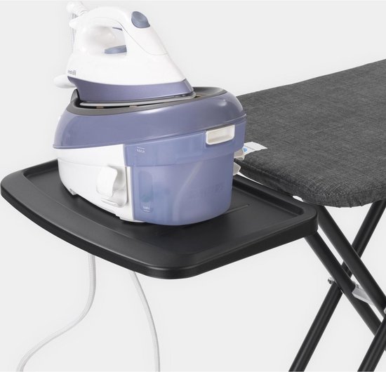 Brabantia Planche à repasser C - avec repose-fer pour générateur à vapeur solide - 124x45 cm - Denim Black
