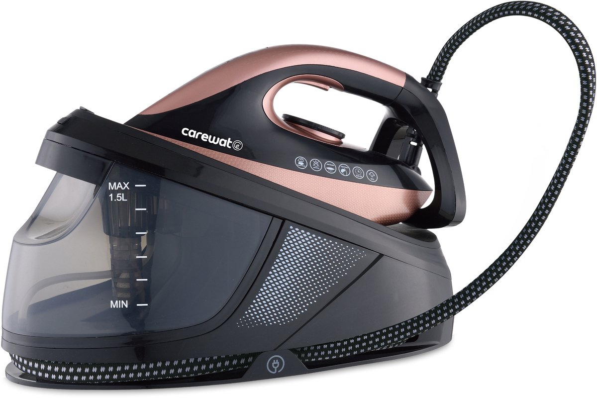 Carewat Stoomstrijkijzer met Stoomgenerator - Goud - 2200W - 1.5L Uitneembare Watertank - 100 g/min Stoomproductie - Keramische Zoolplaat - 3.0 Bar Stoomdruk - Anti-Oververhitting - Geschikt voor alle stoffen — afbeelding 1