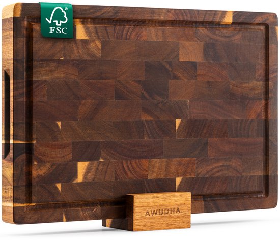 Awudha – Snijplank met Houder / Acacia Hout