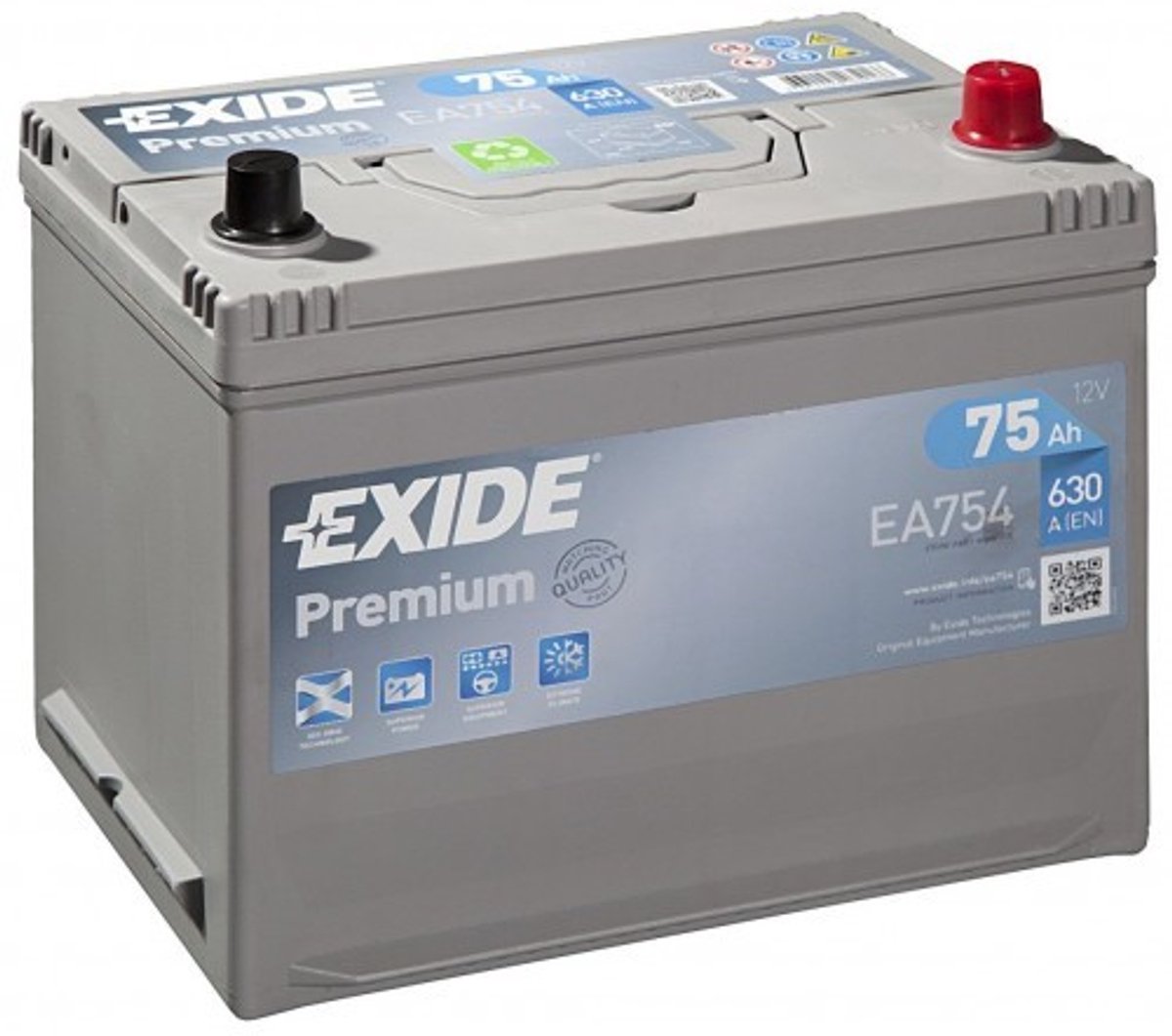 Exide Technologies EA754 Premium 12V 75Ah Zuur