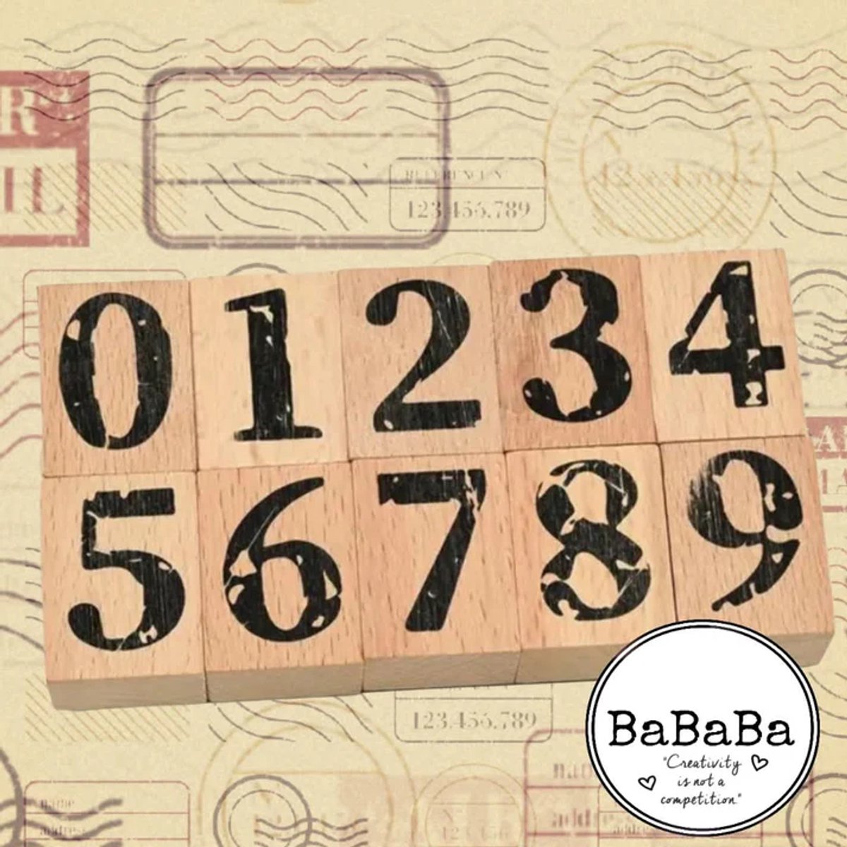 BaBaBa Houten Stempel set Getallen Stoere Getallen