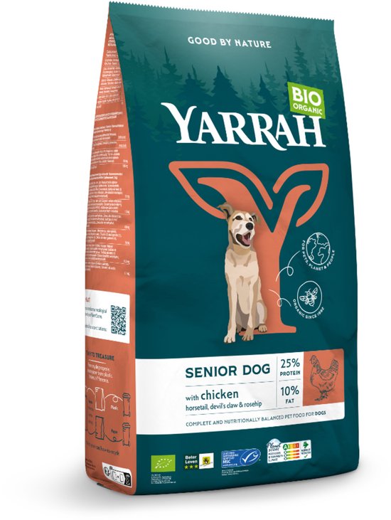 Yarrah Bio Hondenvoer Senior Kip 10 kg