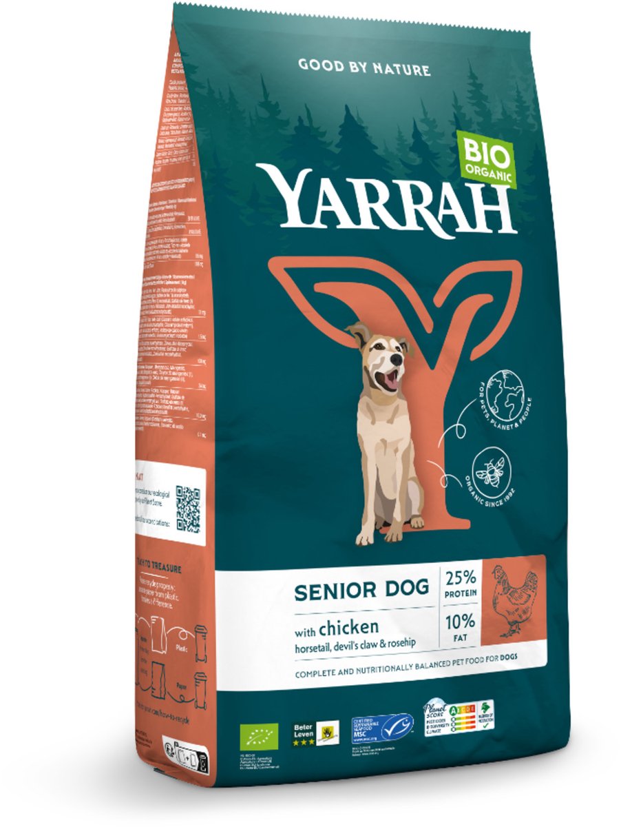 Yarrah - Biologisch Hondenvoer Senior Kip - Hondenvoer - 10 kg NL-BIO-01