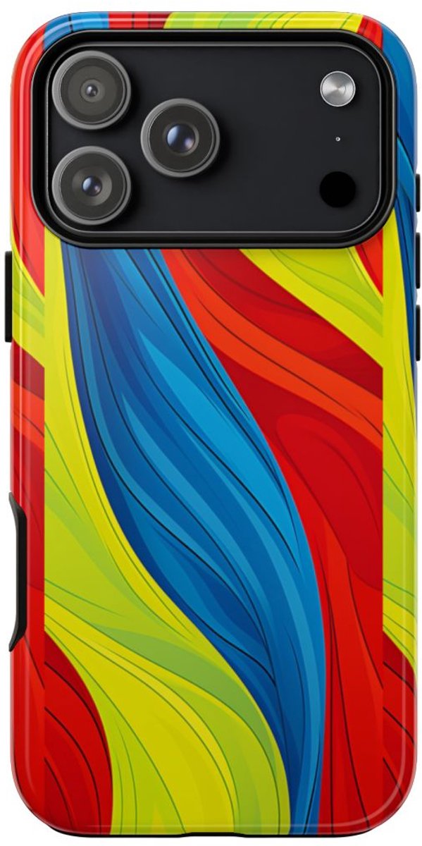 Kleurrijk Abstract Golfpatroon – Telefoonhoesje Geschikt voor iPhone 17 Pro Max