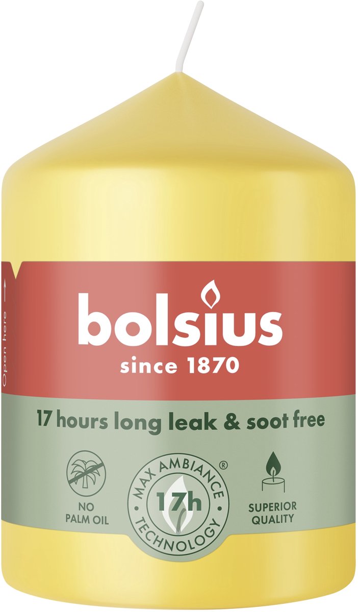 Bolsius Stompkaars 80/58 Sunny Yellow (1 stuk) Geel