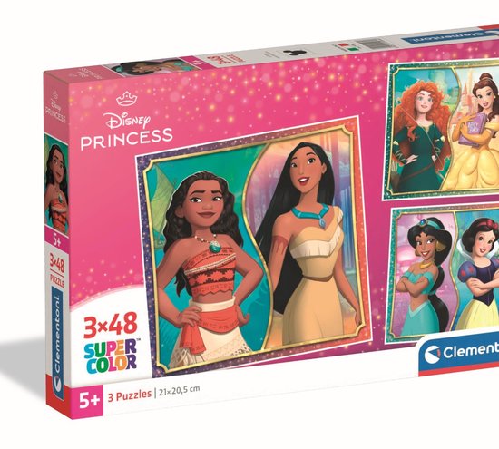 Clementoni - Puzzel - 3x48 Stukjes - Disney Princess - Vrolijke Kleuren ...