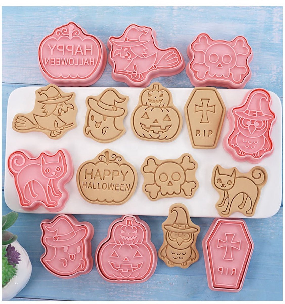 Without Lemon - Set van 8 - Halloween Koekjes vormen - Cookie Cutter - Cookie Mould - Kinderen - Bakken - Cadeau - Halloween