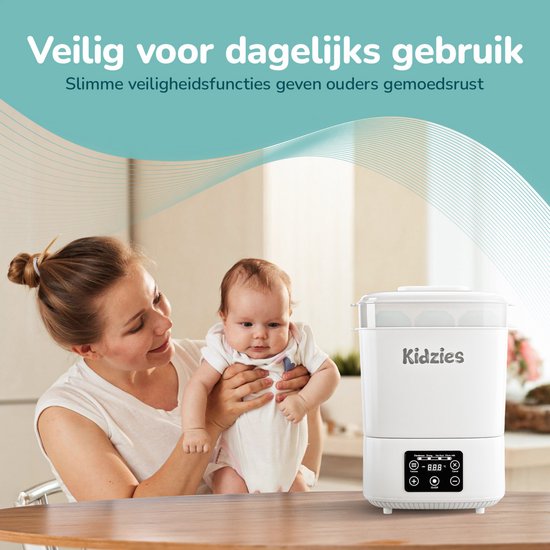 Kidzies® 3-in-1 Flessen sterilisator - Elektrisch - Droger - Flessenborstel - Flessenreiniger van Kidzies® — afbeelding 3