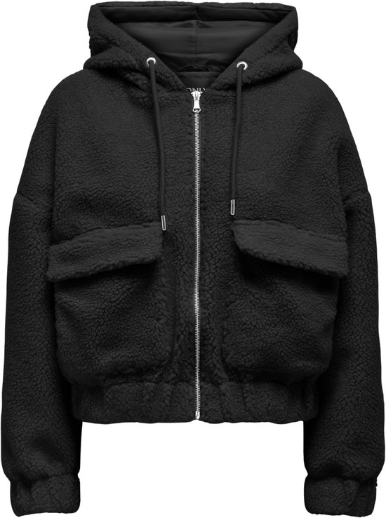 Only Jas Onltanja Teddy Hood Jacket Otw Noos 15335779 Black Dames Maat - L