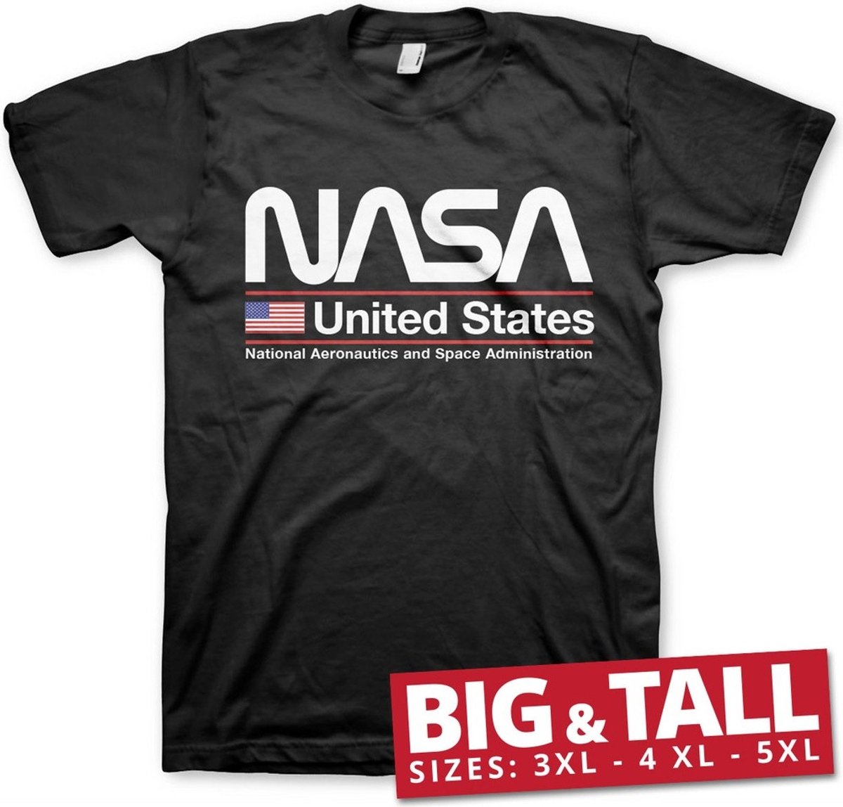 NASA United States Big & Tall T-Shirt Black-3XL