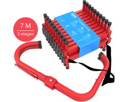 SAVS ESC-7S Vluchtladder 7 meter - 3 verdiepingen - Compacte brandtrap met instructie - Noodladder antikras - Vluchttouw - Brandtrapladder oprolbaar - Vluchttrap