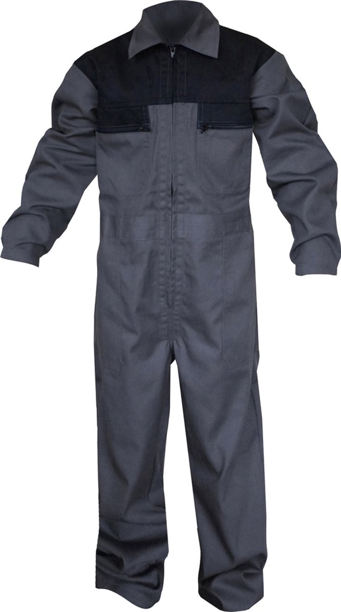 Basic Line Kinderoverall Sedan Zementgrau/Schwarz-98/104