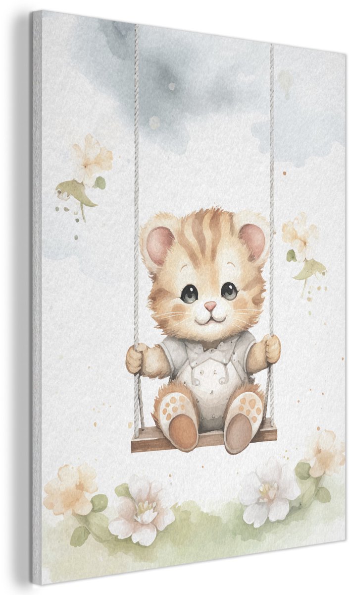 Akoestisch wandpaneel 30x40 cm - Vilt schilderij Beer - Baby - Dier - Kinderen - Akoestische panelen - Geluidsdempende wanddecoratie - Geluidsisolatie woonkamer - Muurdecoratie geluidspanelen