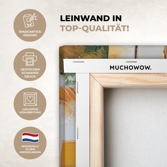 Peinture sur toile 60x90 cm - Décoration murale Abstrait - Art - Bateau - Couleurs - Décoration murale murale salon - Décoration chambre - Accessoires de chambre - Peintures