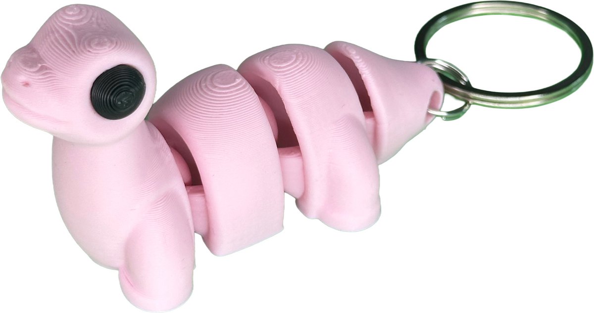 Flexi Dino roze sleutelhanger 8 cm