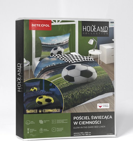 Glow in the dark dekbedovertrek Voetbal 140x200 Kussensloop 70x80 Katoen 2in1 van Merkloos — afbeelding 5