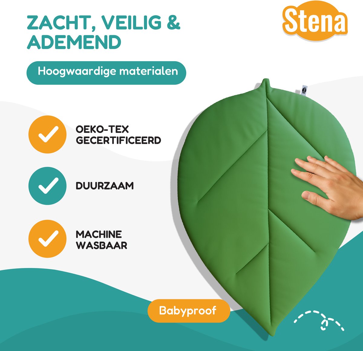 Stena Babygym - Speelkleed Baby met Boog - Jungle - 8 Speeltjes - Speelmat - Trendy Design - 0 tot 18 Maanden — afbeelding 3