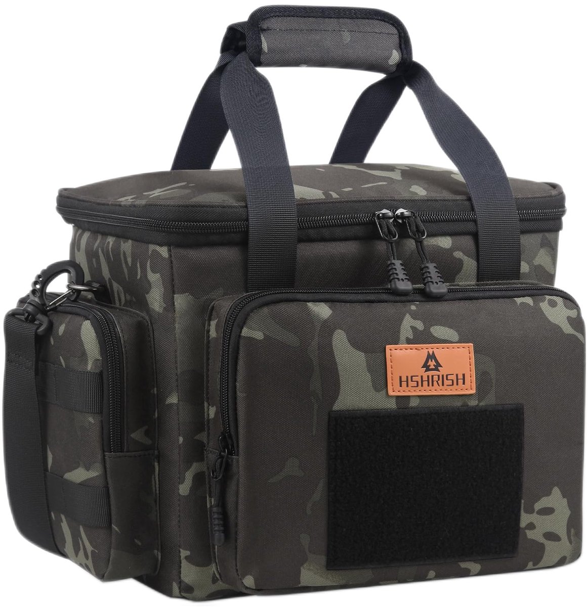 Tactische Koeltas - Geïsoleerd, Waterdicht & Lekvrij met Verstelbare Draagbanden - Voor Lunch, Werk, Picknick & Reizen - Zwart Camo, 11 Liter