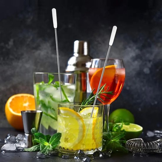12 stuks Touillette Cocktail Kleine Roerstaafjes Swizzle Padden Cocktail Swizzle Sticks Cocktail Lepel Roerstaafjes Stirrers voor het roeren van koffiebar martini's party kleine snacks ijs, koffie